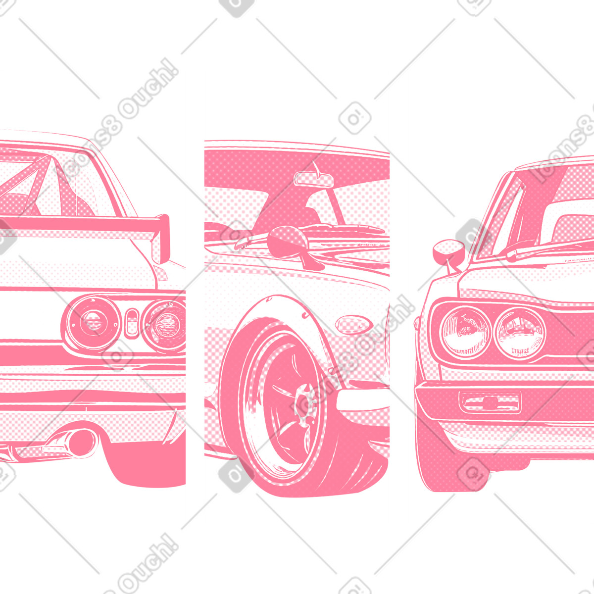 Nissan kgc background illustration in Halftone style download in PNG, SVG