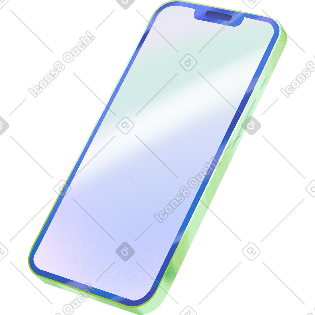 Smart スタイルの 遠近感のあるiphone のイラストをPNG、SVG形式でダウンロード