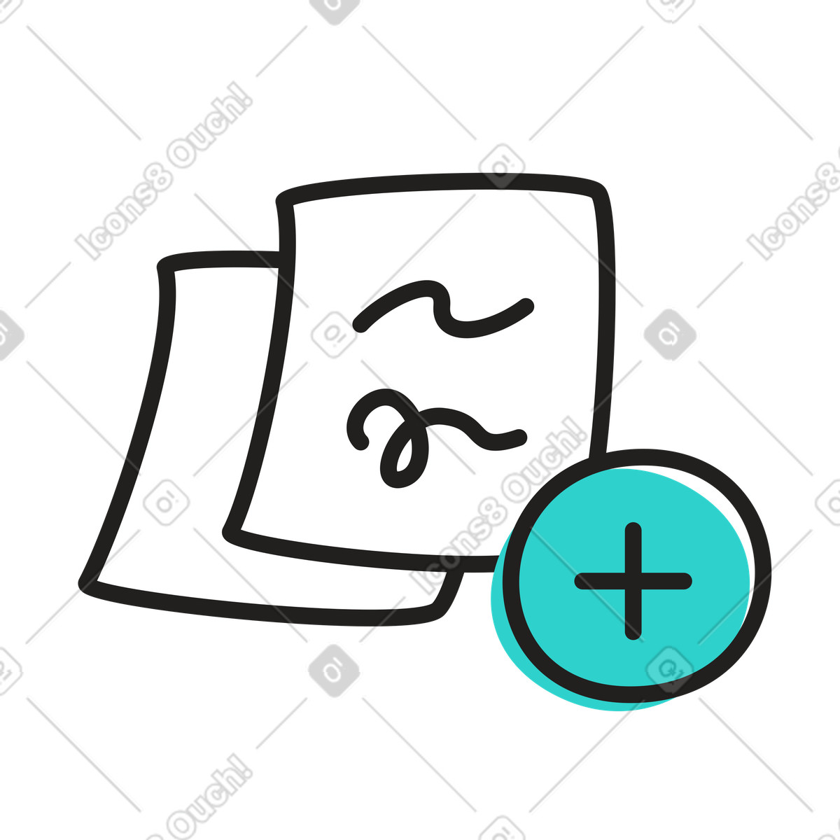 Illustration Bouton ajouter une nouvelle note dans le style Little à télécharger aux formats PNG, SVG