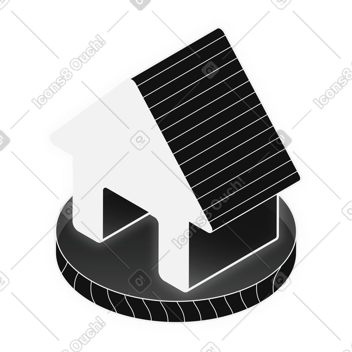 Home security concept with smart house icon illustration in Inverse style download in PNG, SVG