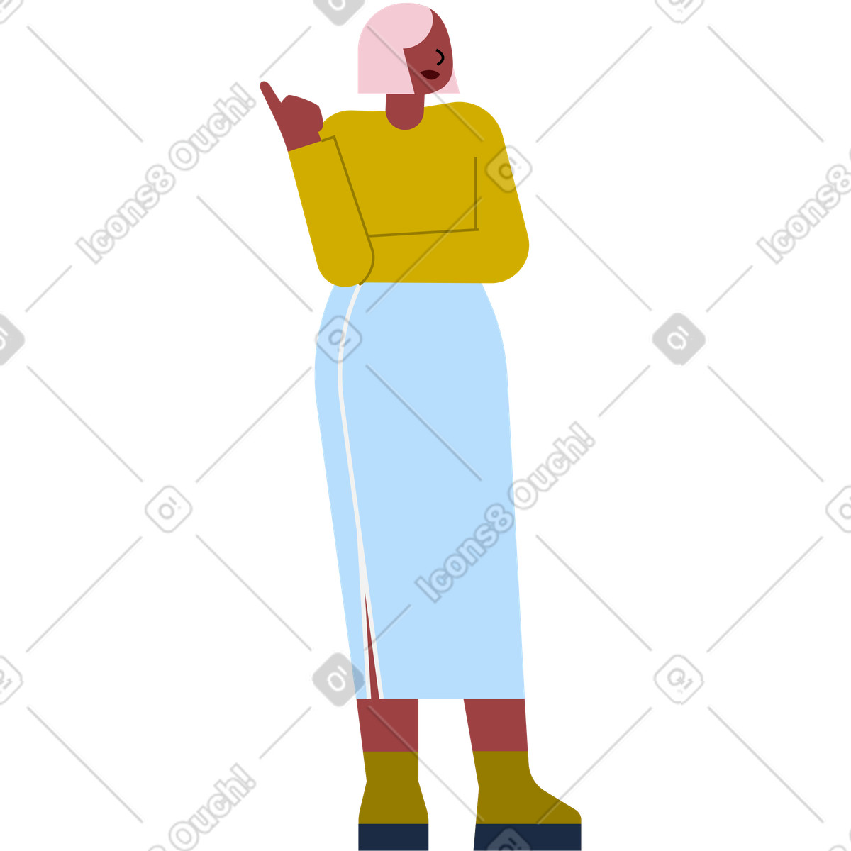 Frau spricht-Illustration im Vector-Stil als Download in PNG, SVG