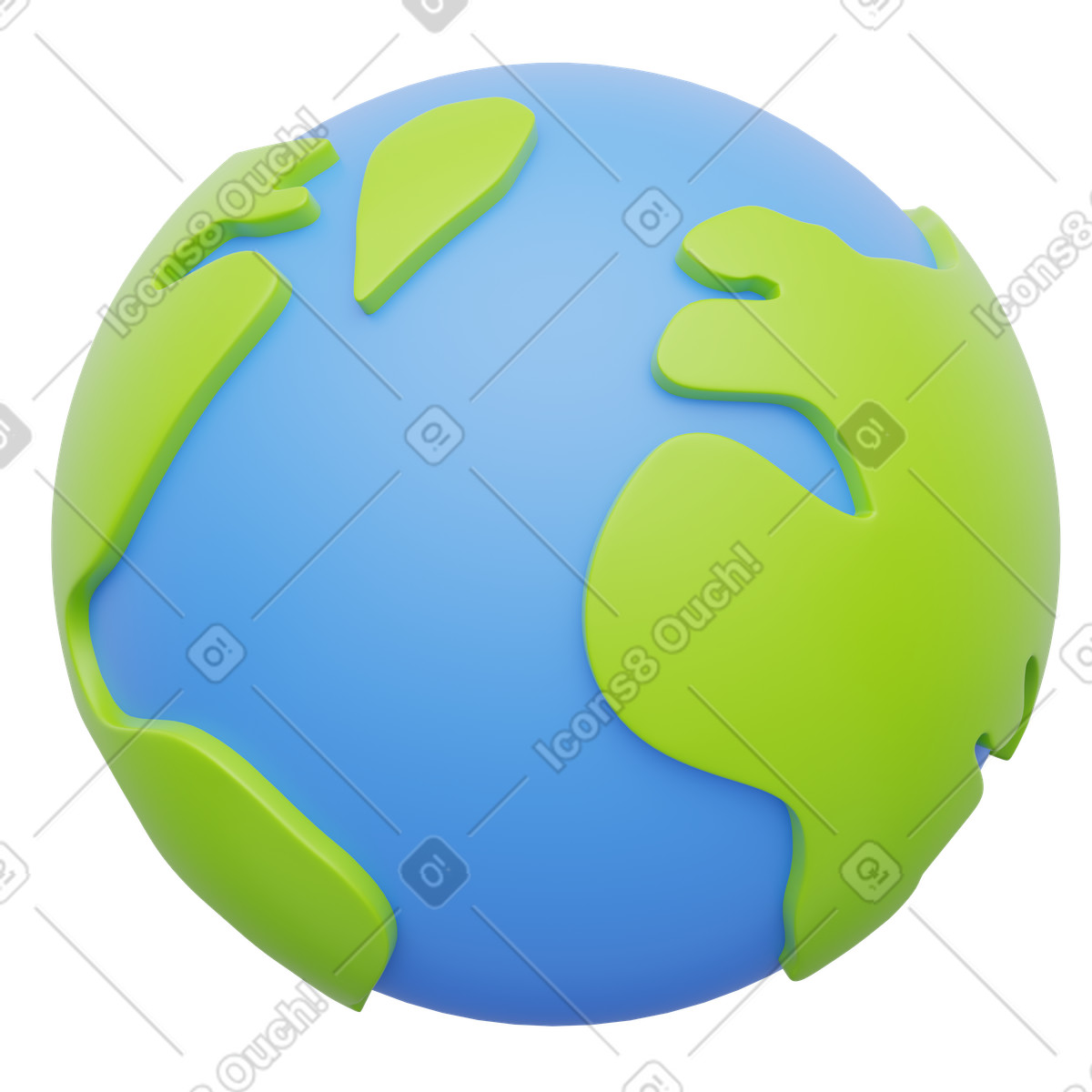 Globe icon, Planet Earth illustration in 3D Playful style download in PNG, SVG