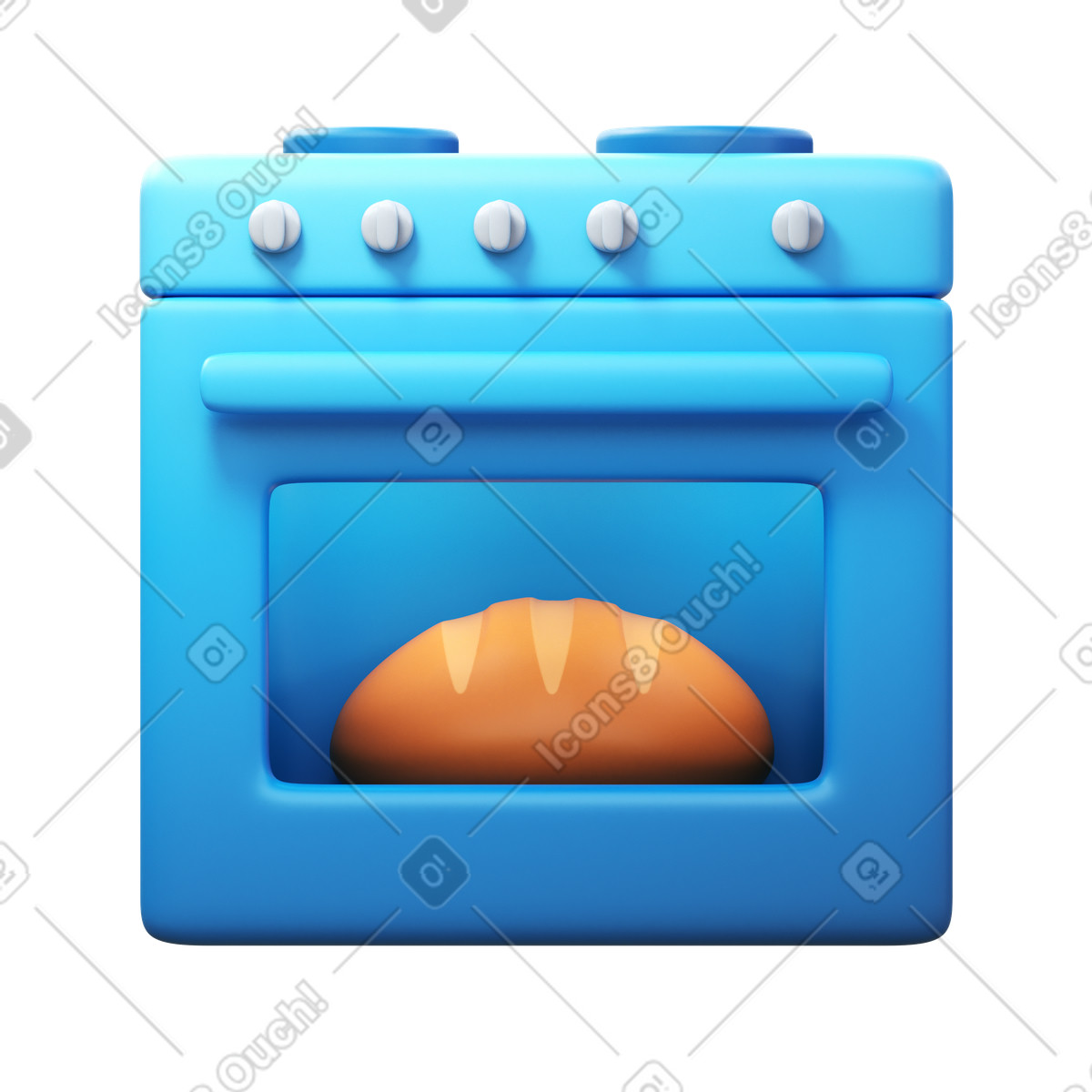 Illustration La cuisson du pain dans le style 3D Fluency à télécharger aux formats PNG, SVG