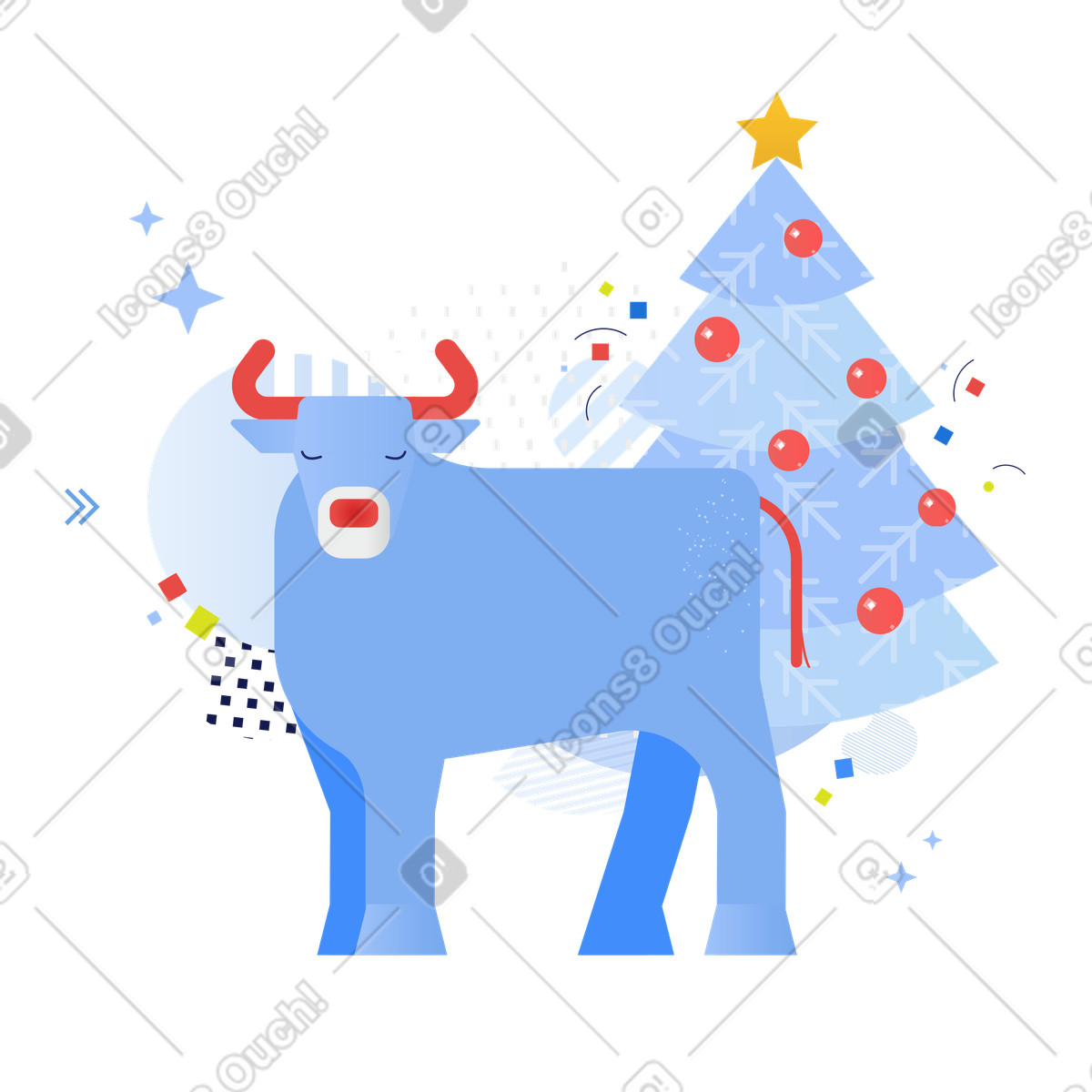 Anno del toro illustrazione in stile Clip scarica in PNG, SVG