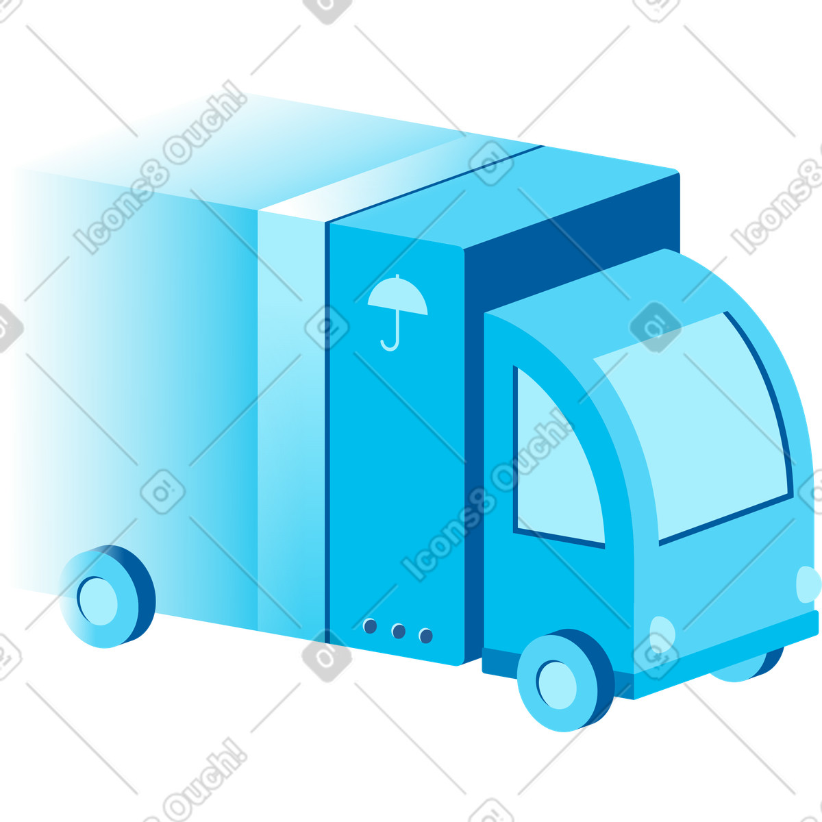 Lieferwagen-Illustration im Icy-Stil als Download in PNG, SVG