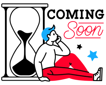 A person thinking beside an hourglass - Transistor style illustration