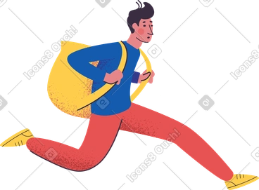 Man with backpack PNG, SVG