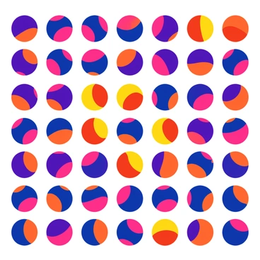 A grid of circles that create a swirling optical illusion when viewed
