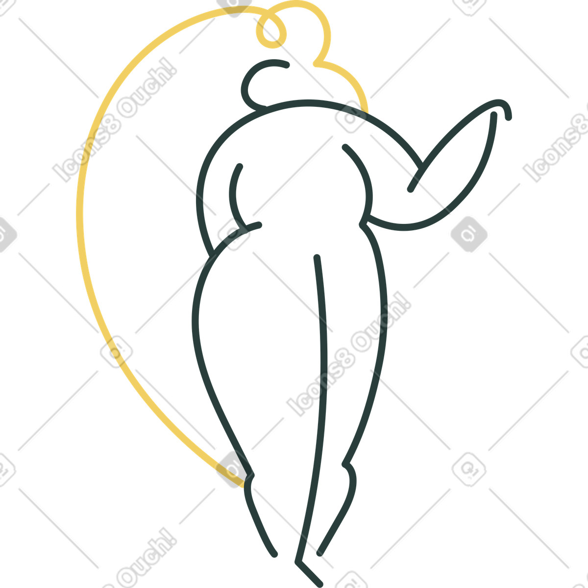 Illustration Fille debout dans le style Macaroni à télécharger aux formats PNG, SVG