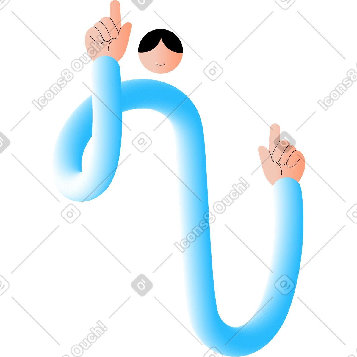 下载 Knotty 风格的 年轻人 插画，支持 PNG、SVG 格式