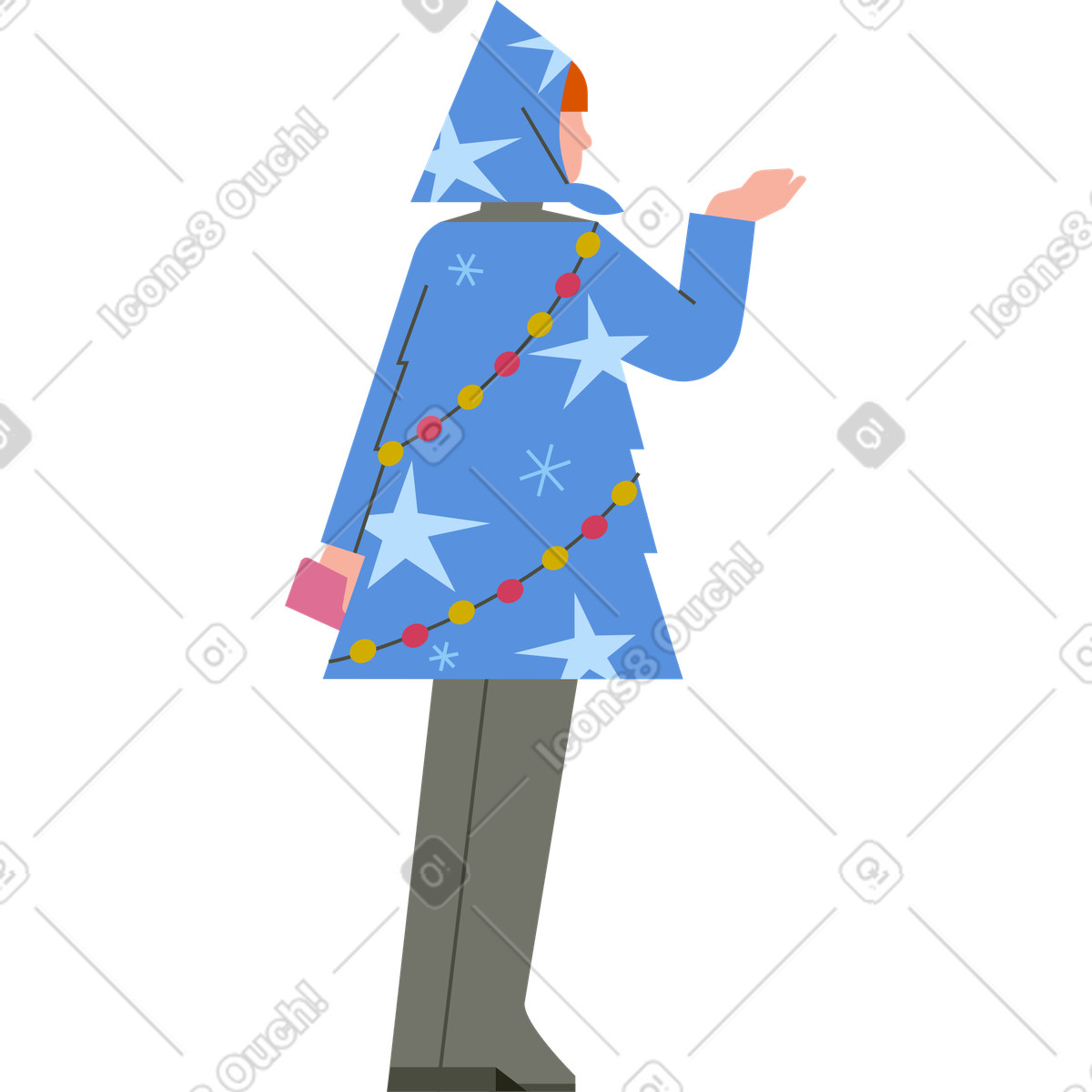 Illustration Femme en costume de noël dans le style Vector à télécharger aux formats PNG, SVG
