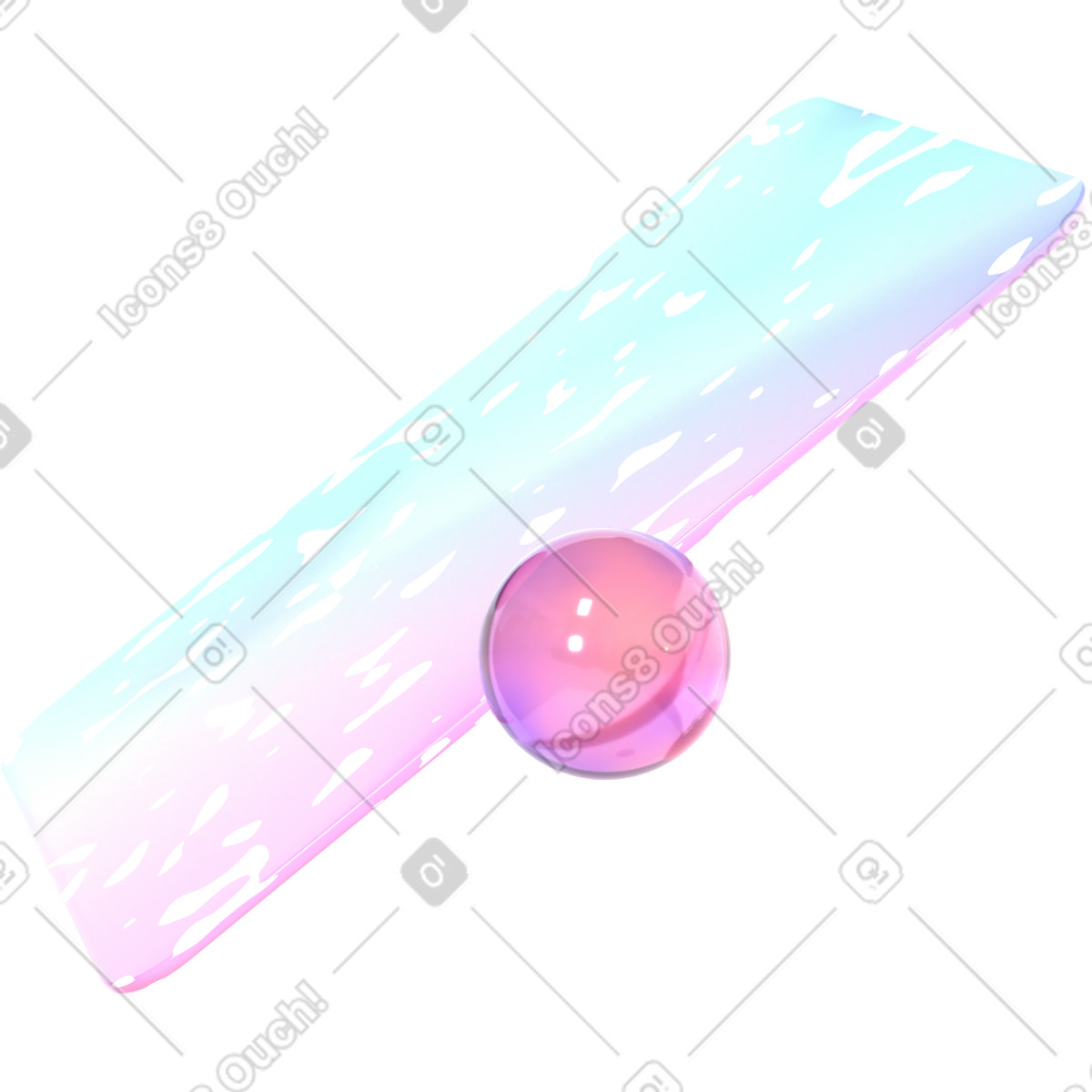 Illustration Plastic card and glass sphere dans le style 3D Glassy à télécharger aux formats PNG, SVG