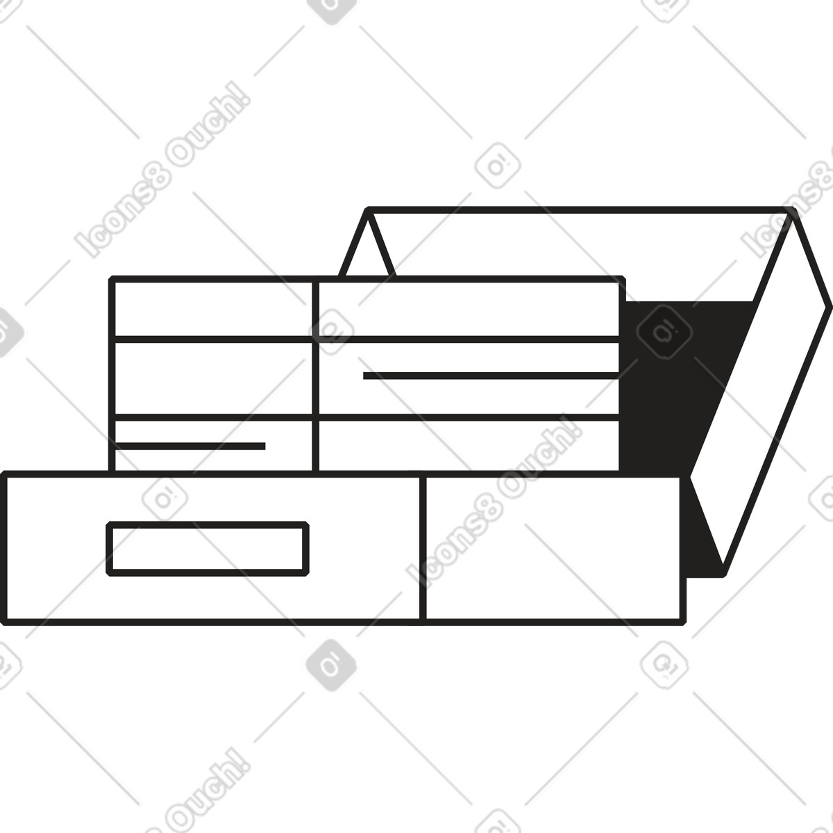 Koffer mit sachen-Illustration im Dazzle Line-Stil als Download in PNG, SVG