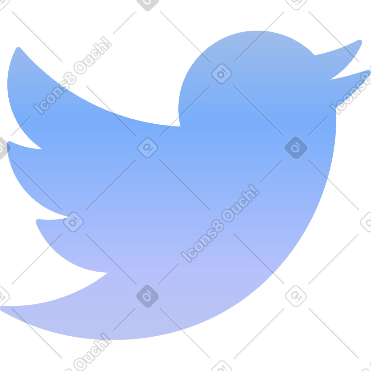 Ilustración Logotipo de twitter en estilo Marginalia a descargar en PNG y SVG
