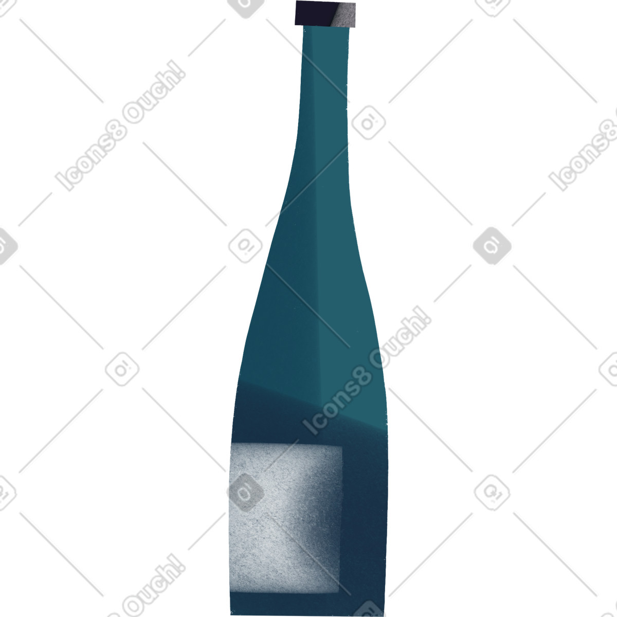 Bottle of wine illustration in Shine style download in PNG, SVG