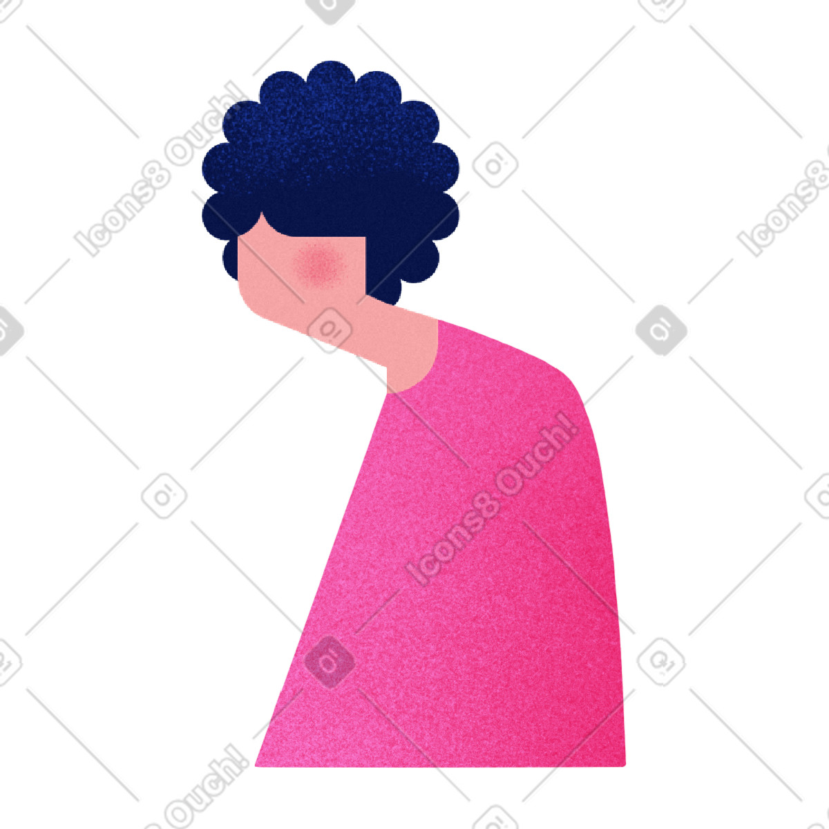 Willowy スタイルの Woman in a pink dress with dark hair のイラストをPNG、SVG形式でダウンロード