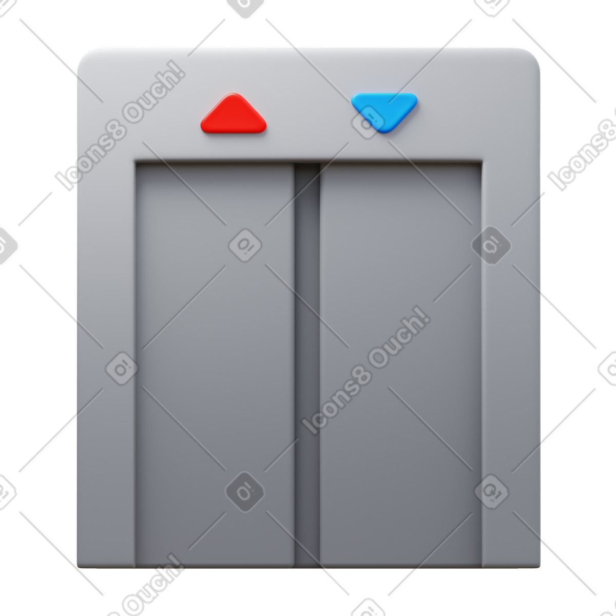 Elevator doors illustration in 3D Fluency style download in PNG, SVG