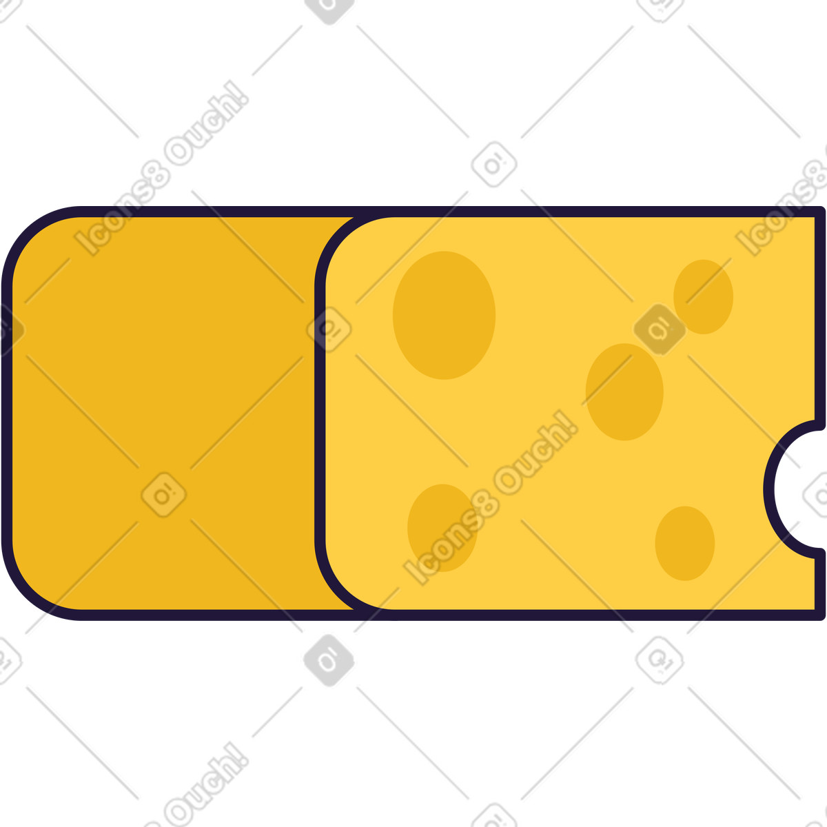 Käse-Illustration im Conifer-Stil als Download in PNG, SVG