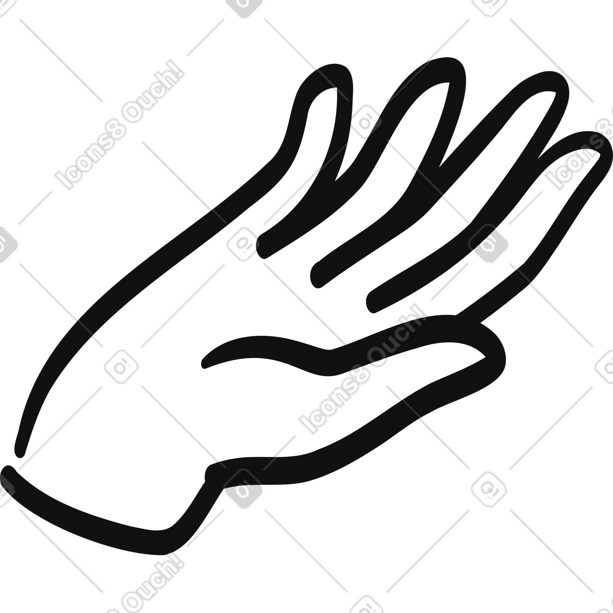 Ilustração de Hand outline open palm gesture minimal line art symbol em no estilo Organic para baixar em PNG, SVG