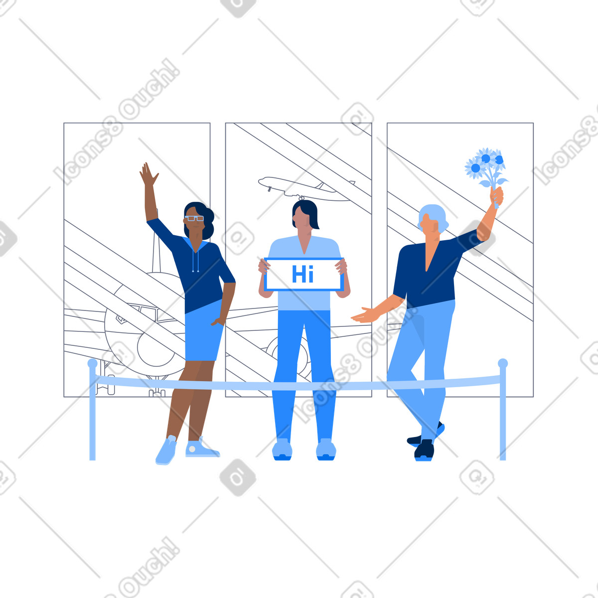 Welcome! illustration featuring cheerful cartoon clipart and vector graphics in SVG