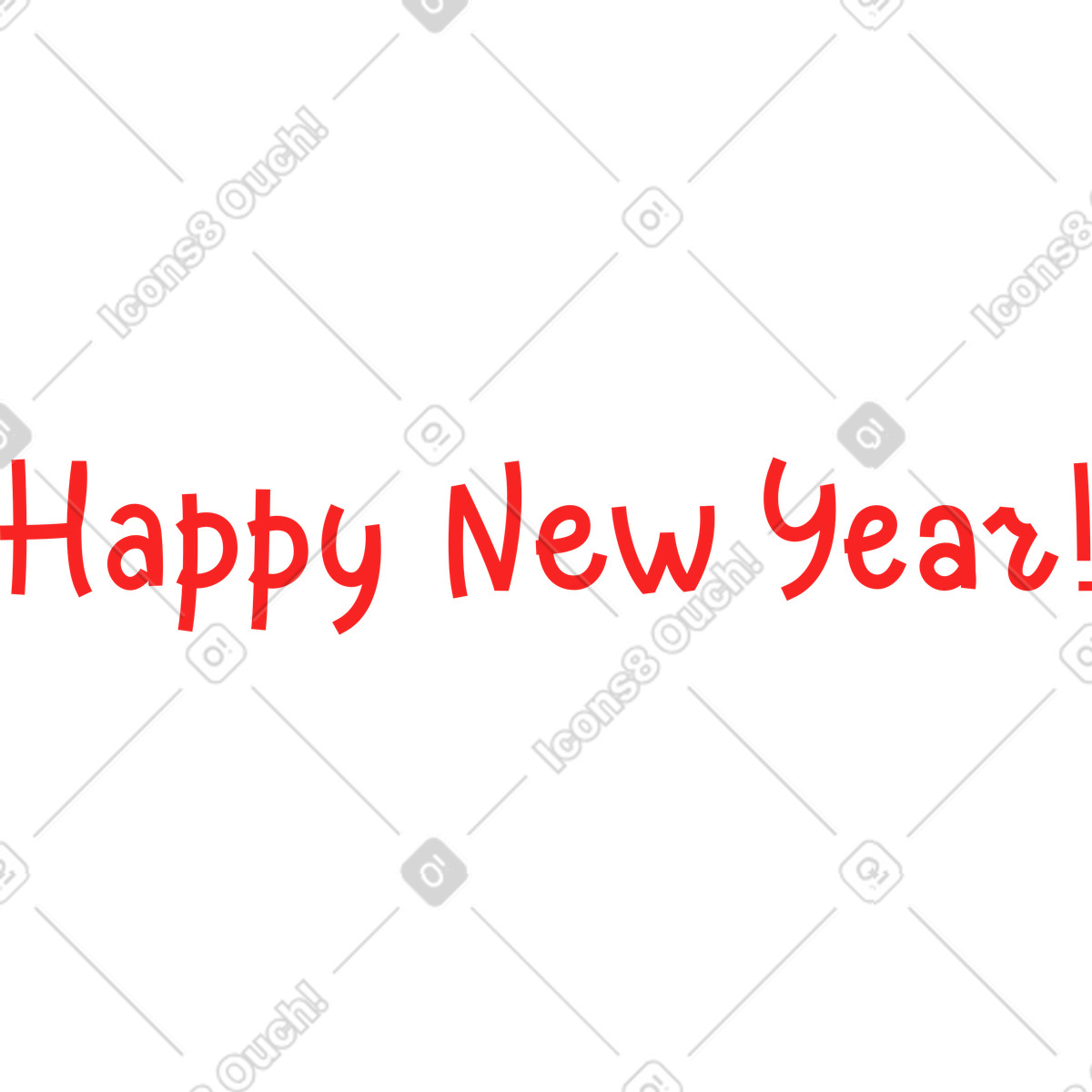 Ilustración Feliz año nuevo en estilo Clip a descargar en PNG y SVG