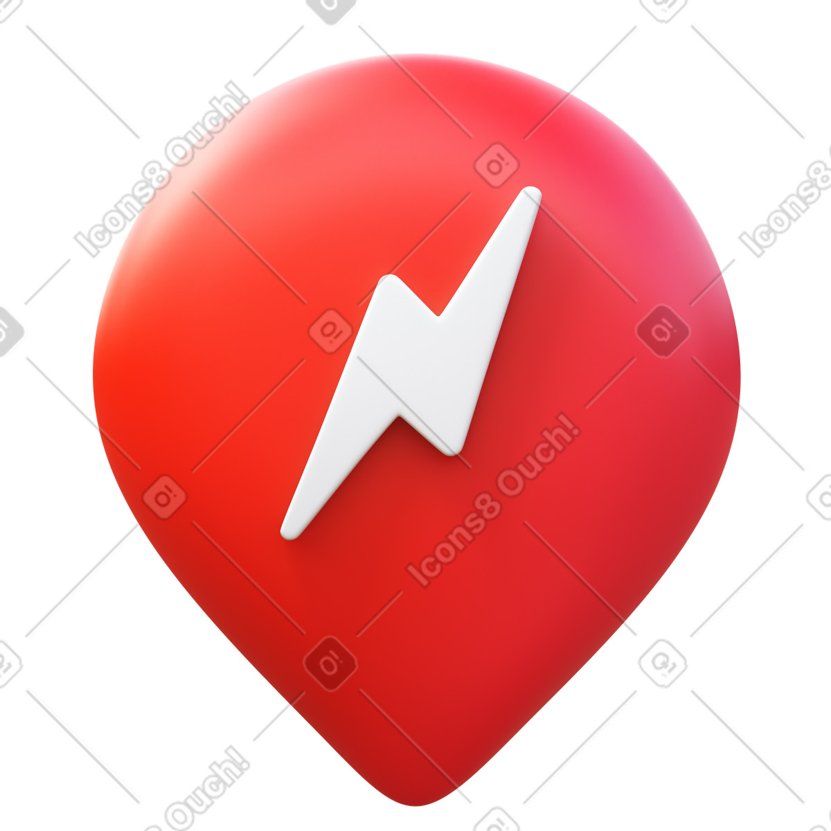 Tesla supercharger pin illustration in 3D Fluency style download in PNG, SVG