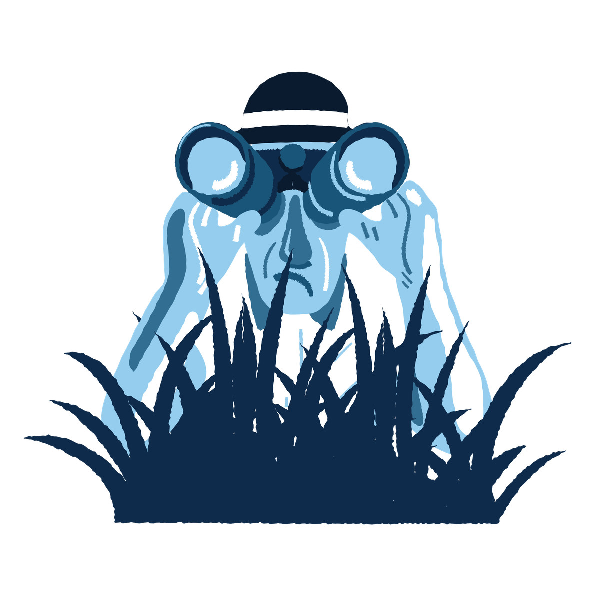 Spying from the grass-Illustration im Cherry-Stil als Download in PNG, SVG