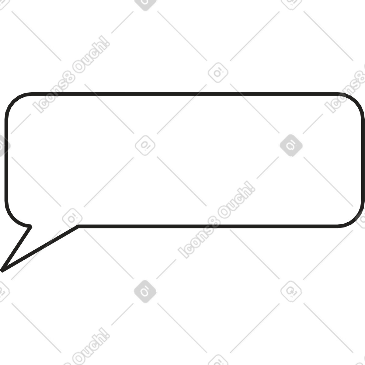 Ilustración Bocadillo de diálogo rectangular en estilo Dazzle Line a descargar en PNG y SVG