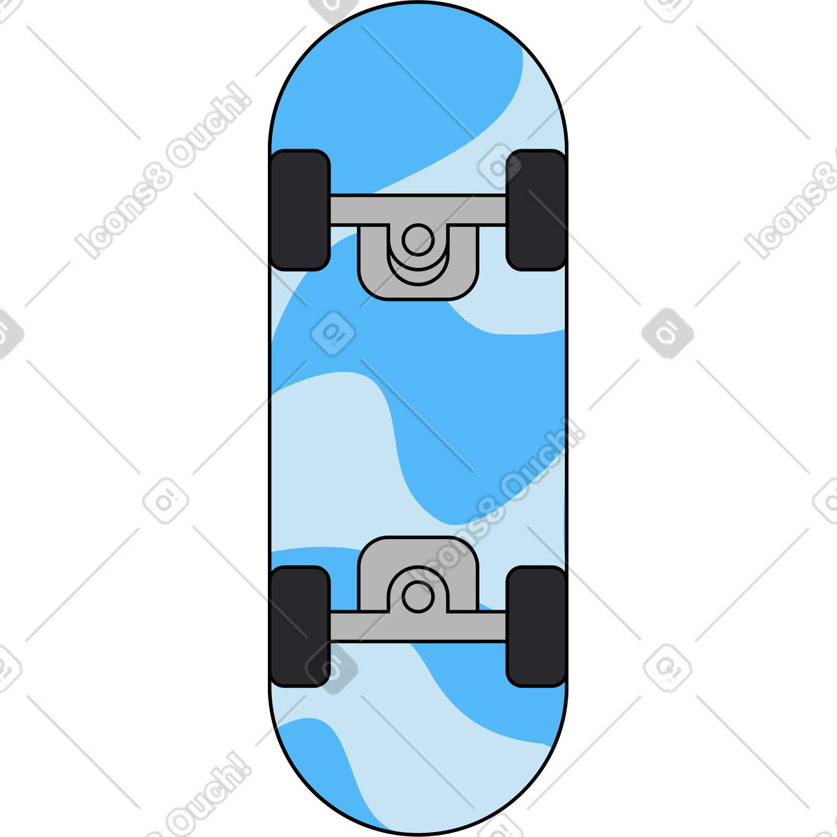 Ilustração de Skate em no estilo Kindy para baixar em PNG, SVG