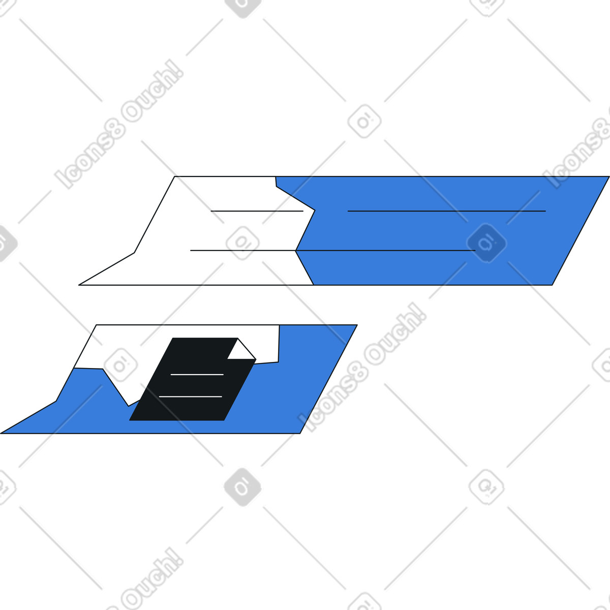 Illustration Messages en mode jour dans le style Midnight à télécharger aux formats PNG, SVG