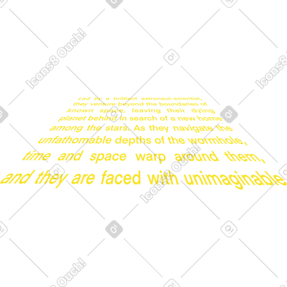 Text in perspective illustrazione stile Jumble scarica PNG, SVG
