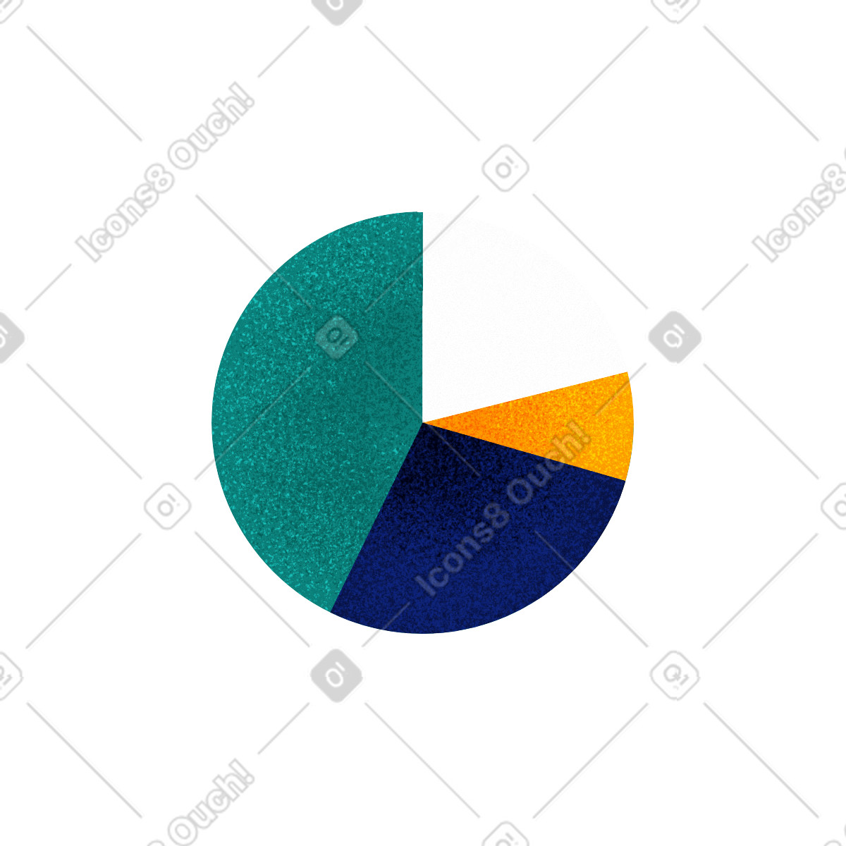 Pie chart illustration in Willowy style download in PNG, SVG