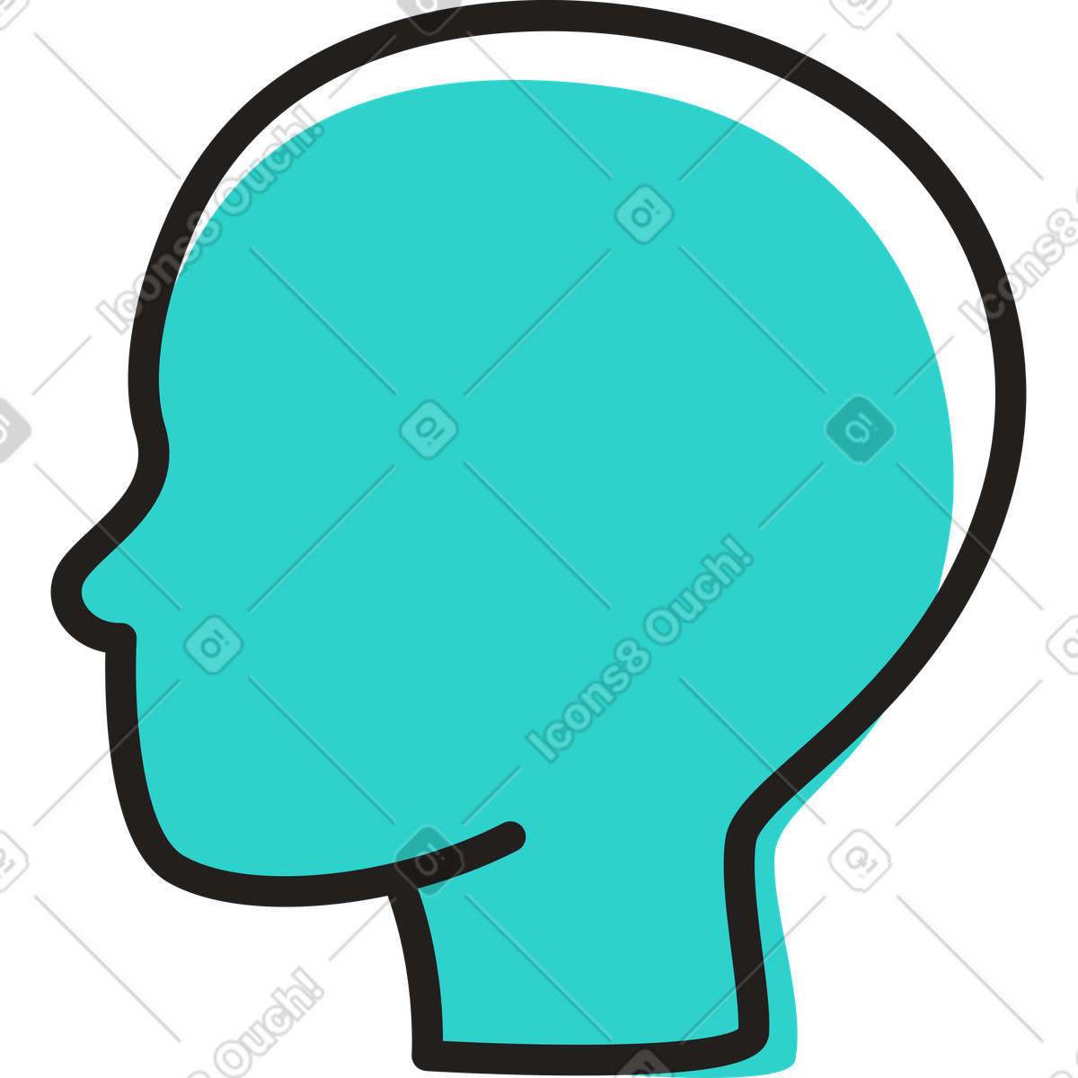 Kopf einer person-Illustration im Little-Stil als Download in PNG, SVG