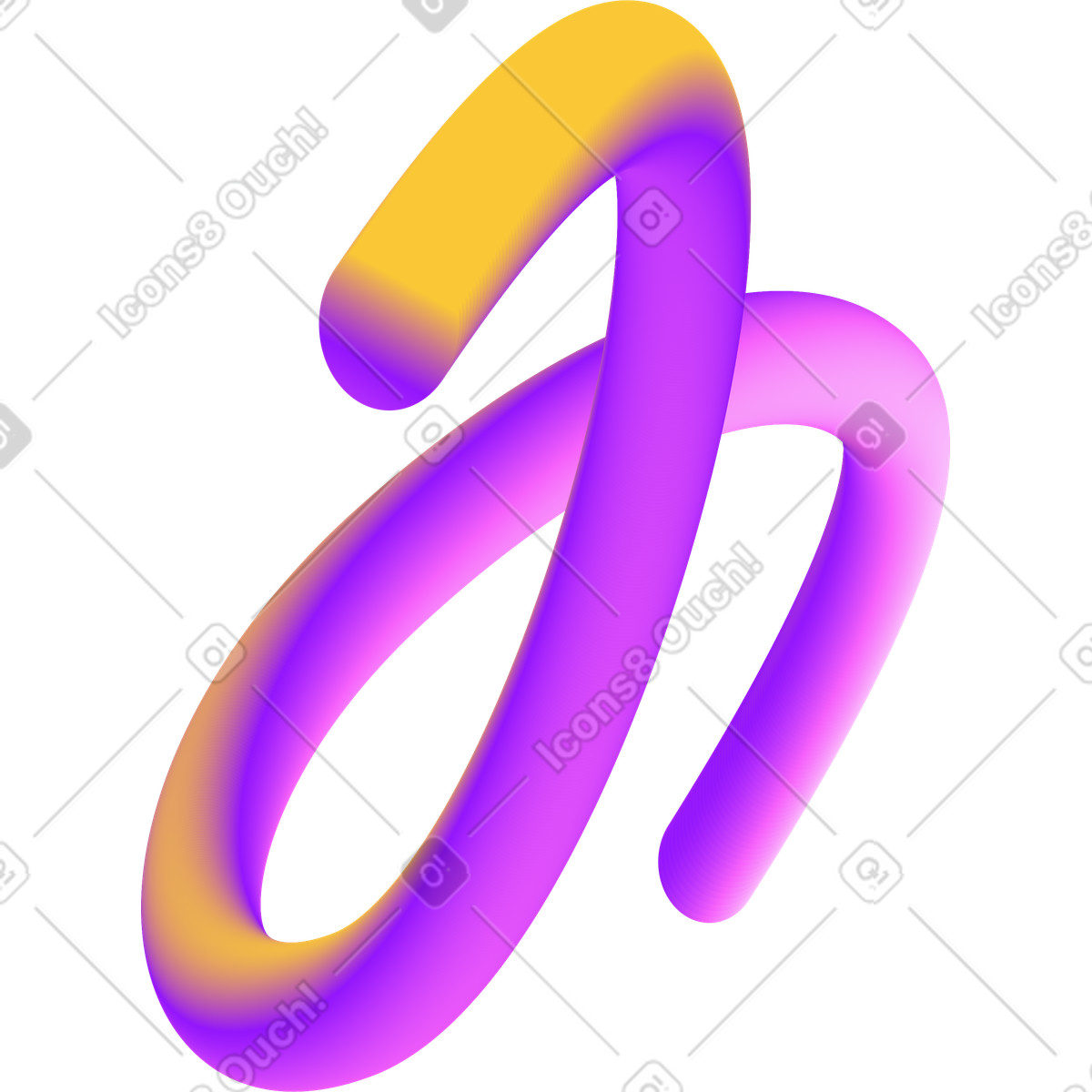 Purple curved shape illustration in Forms style download in PNG, SVG