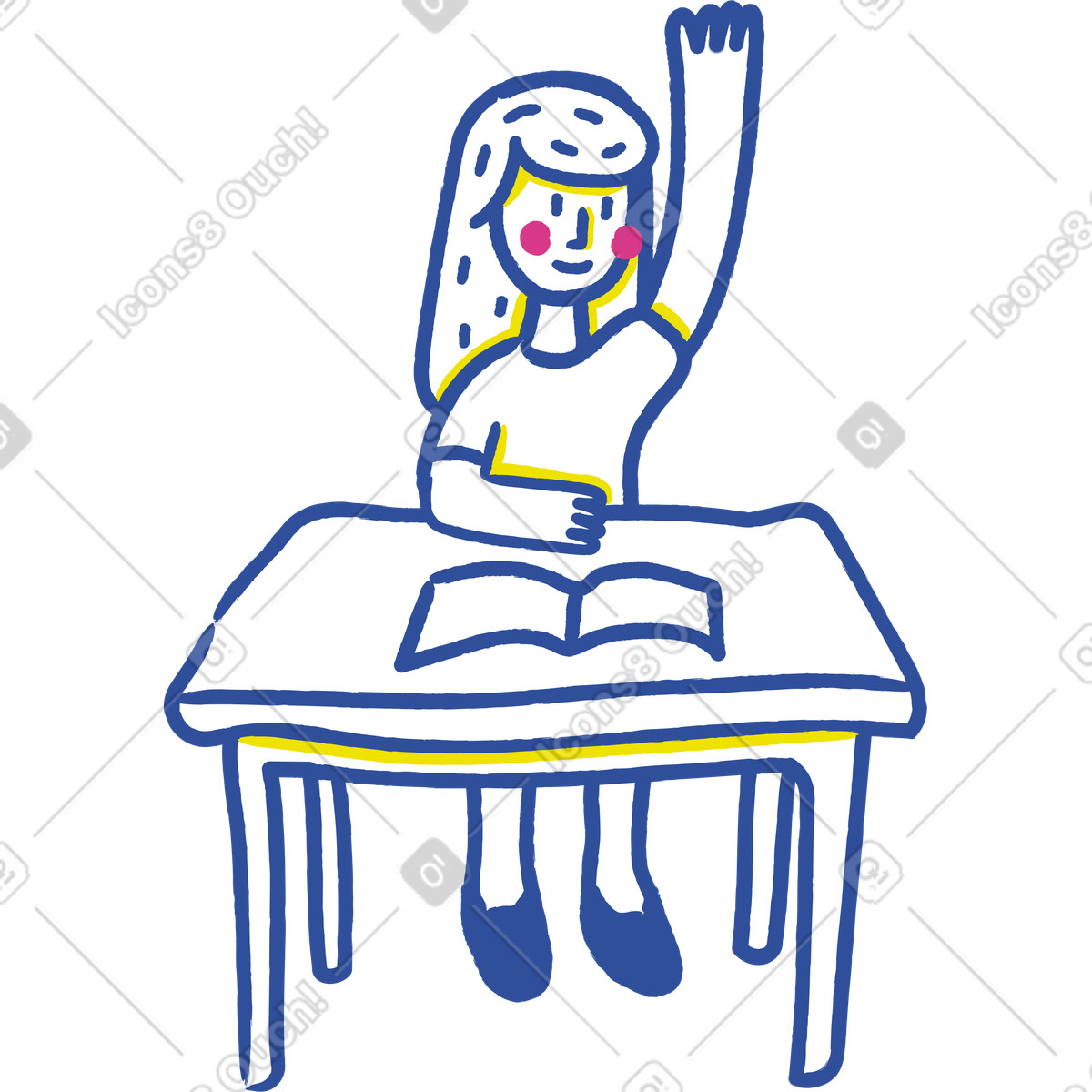 Student illustration in clipart showcasing diverse learning activities PNG, SVG graphics