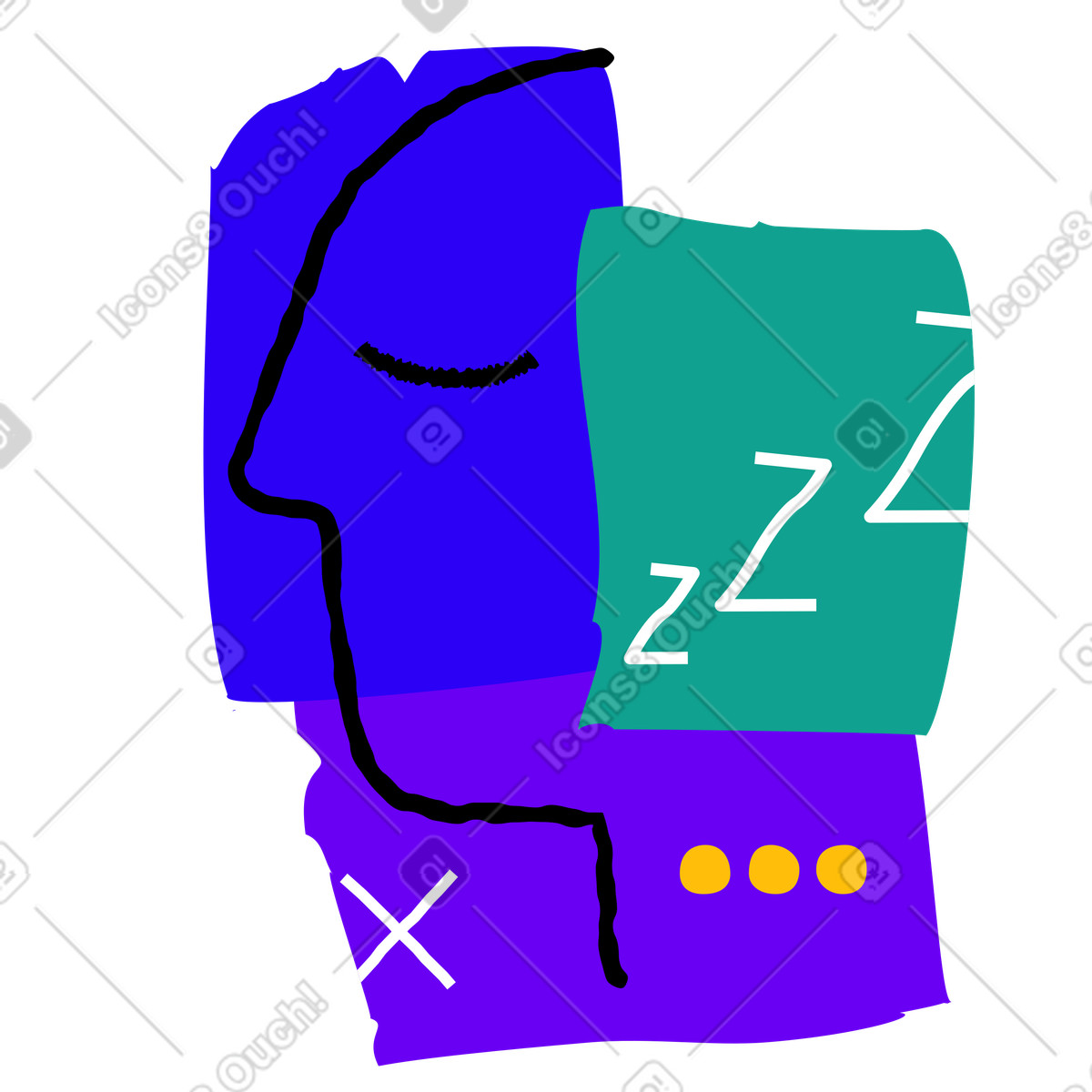 Pause animated illustration in Puzzle style download in GIF, Lottie (JSON), AE