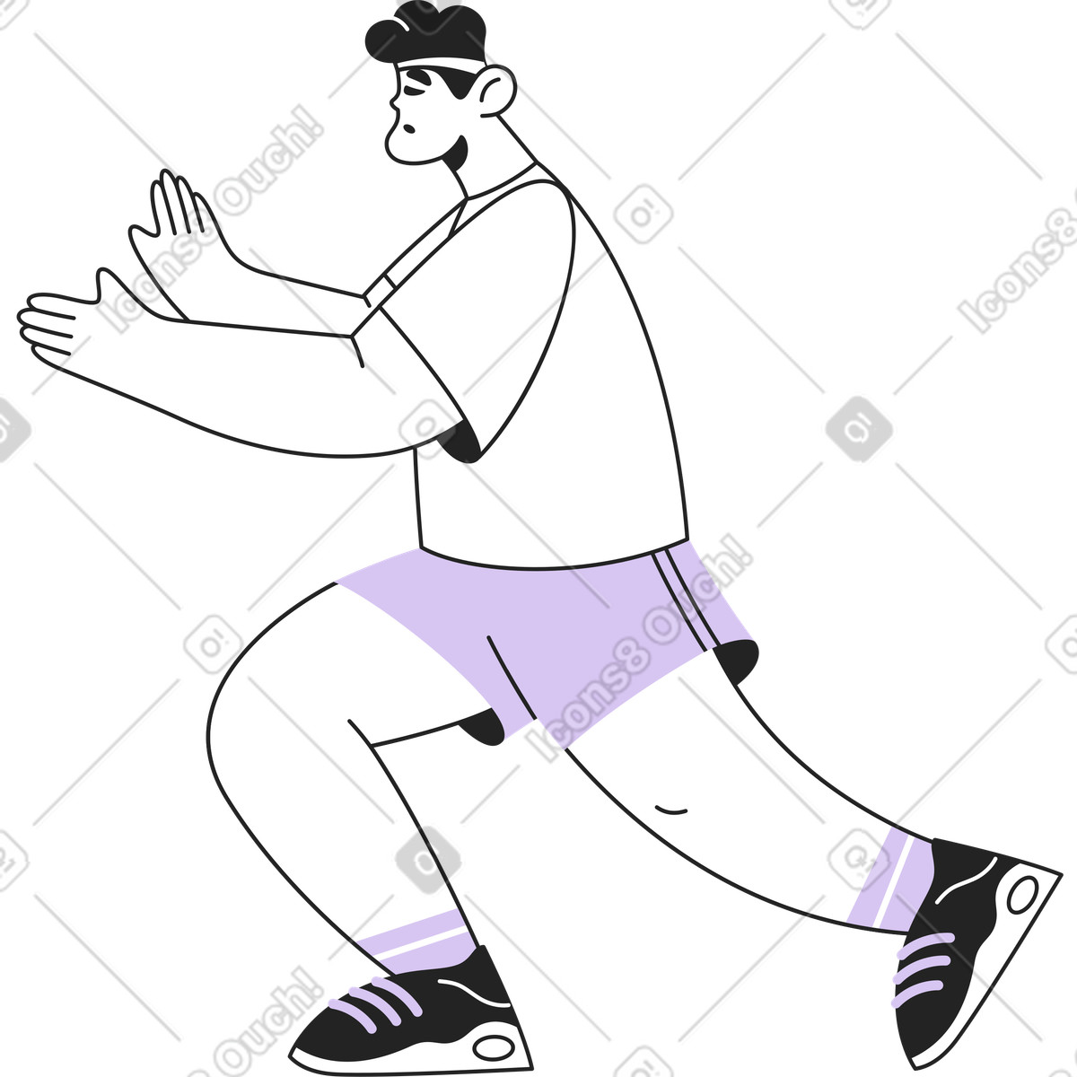 Atleta uomo illustrazione in stile Sammy Line scarica in PNG, SVG