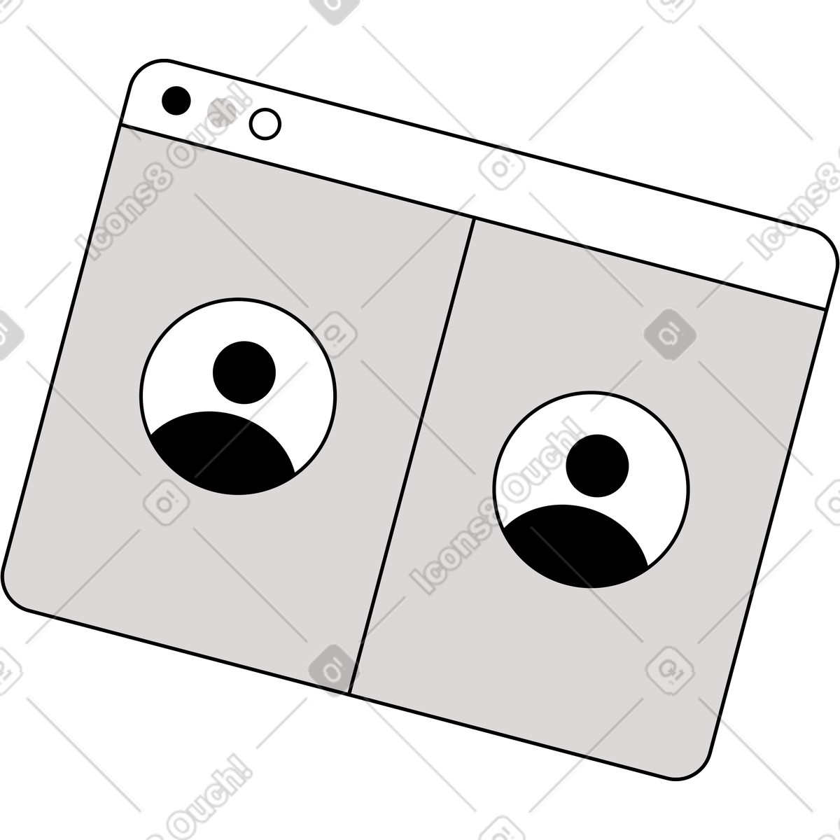 Finestra del browser con icone di persone illustrazione in stile Shade scarica in PNG, SVG