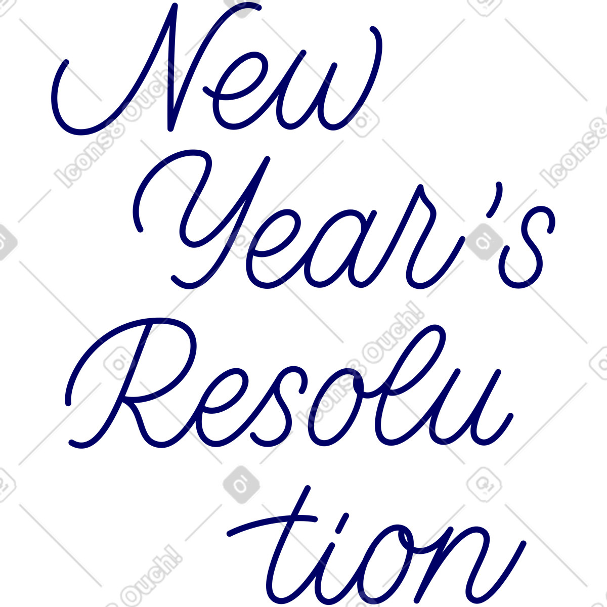 New year's resolution lettering illustration in Lounge style download in PNG, SVG