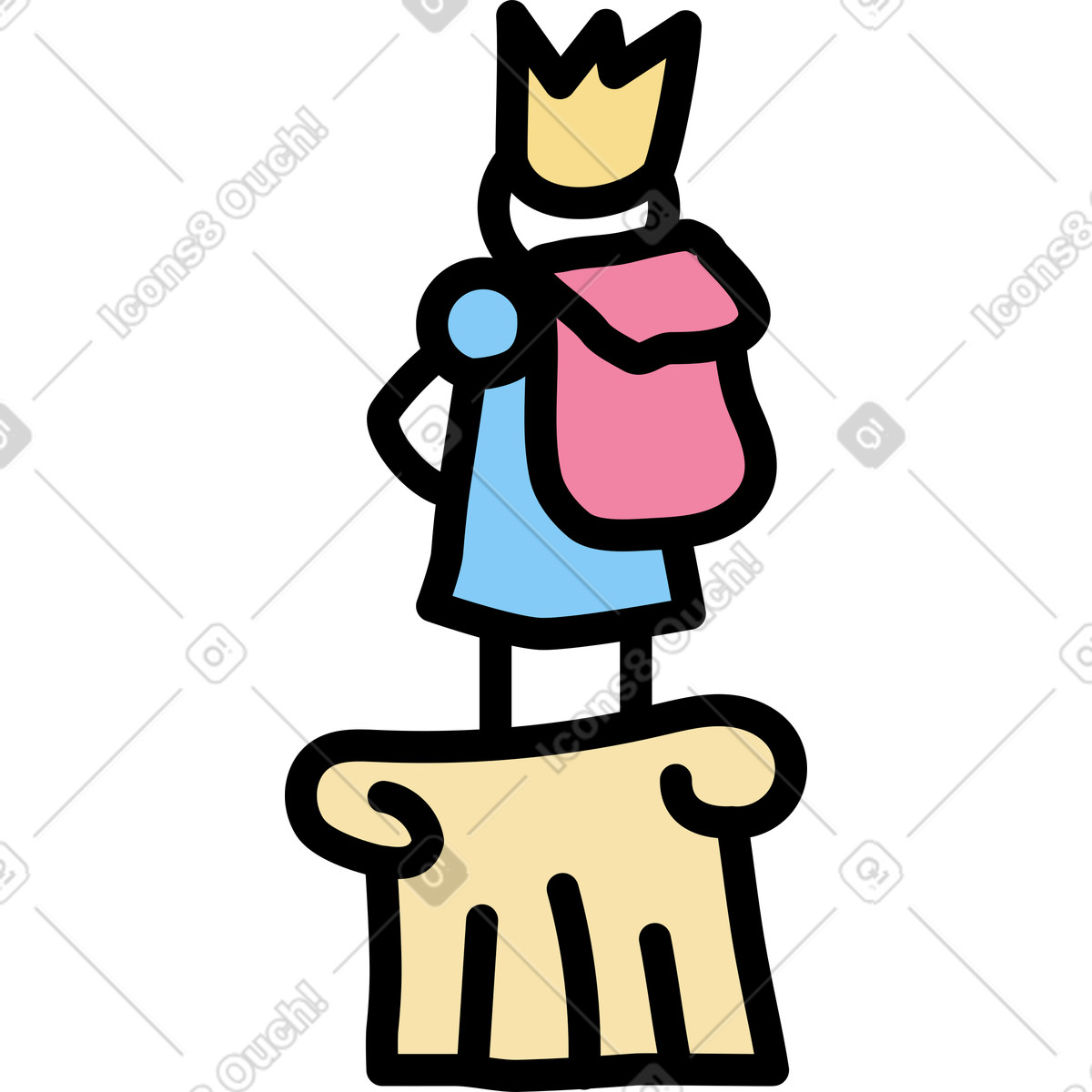 Statuette illustration in Notes style download in PNG, SVG