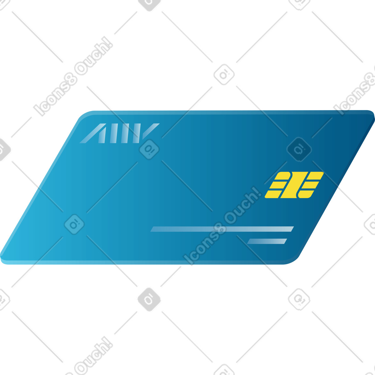 下载 Colors 风格的 蓝色透明信用卡 插画，支持 PNG、SVG 格式