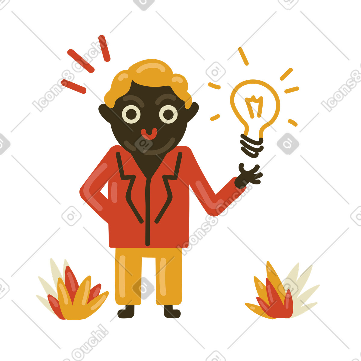 Иллюстрация Idea generation and brainstorming, Solution finding inventive thinking в стиле Arabica — скачать в форматах PNG, SVG