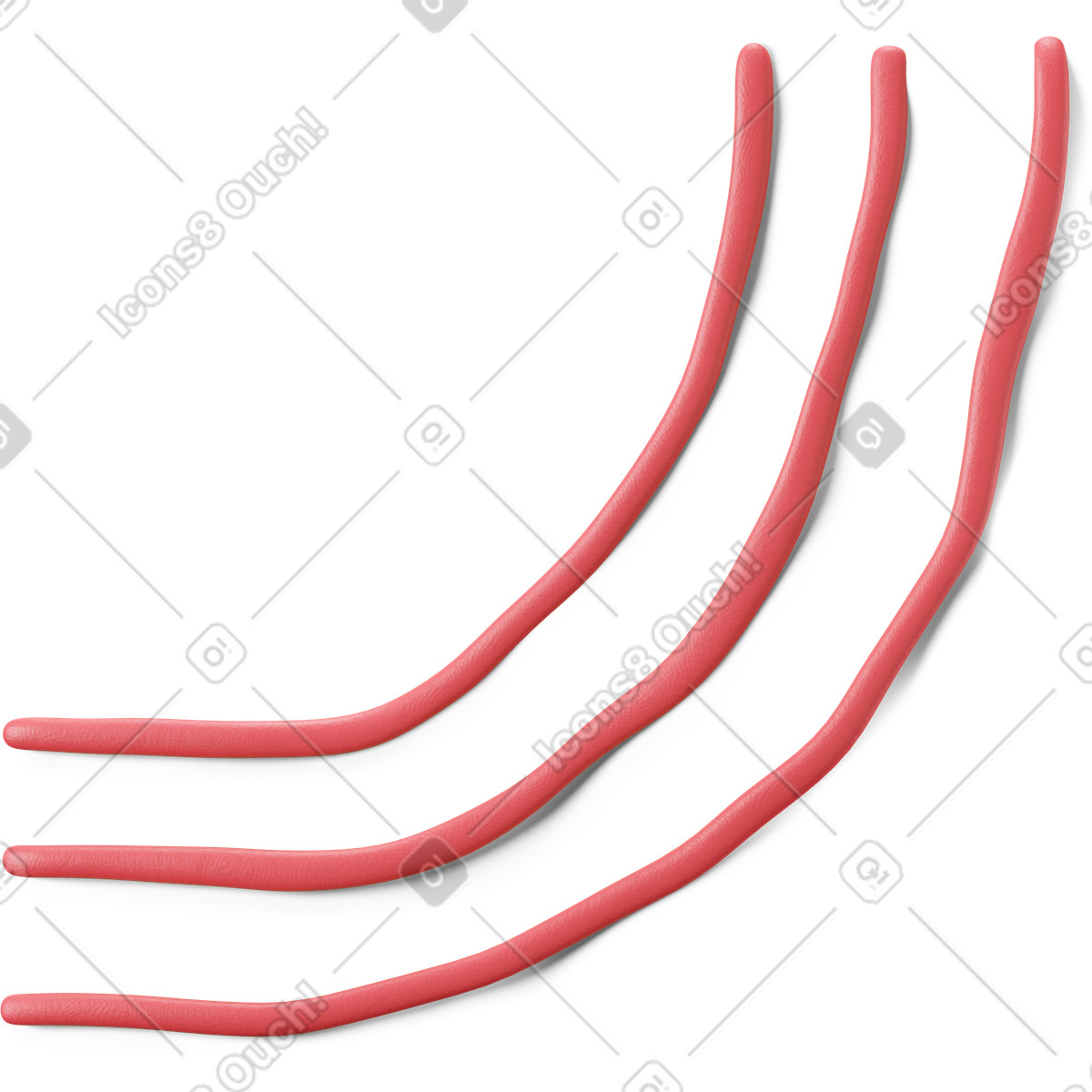 下载 3D Stripy 风格的 红色条纹 插画，支持 PNG、SVG 格式