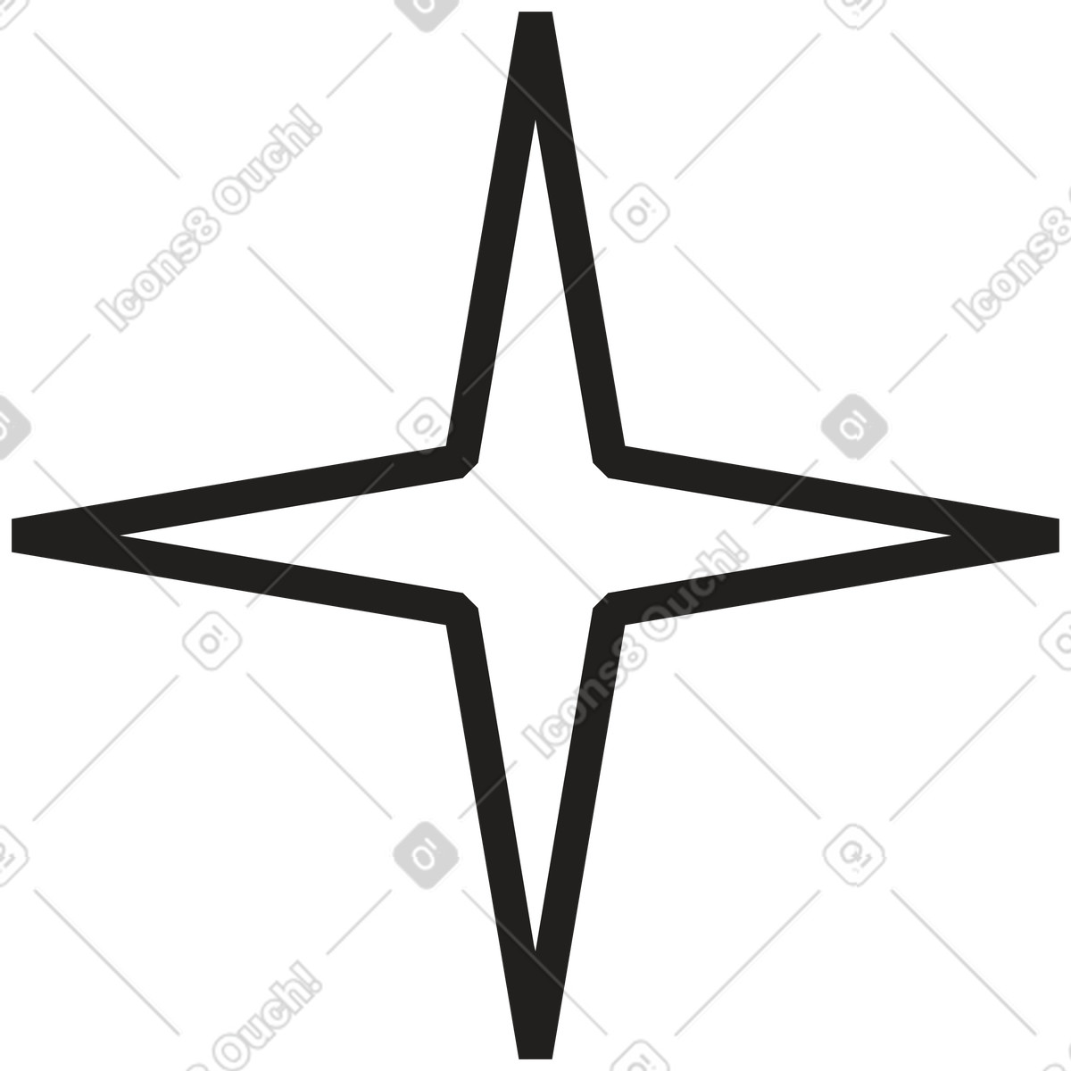 Illustration Étoile à quatre branches dans le style Dazzle Line télécharger aux formats PNG, SVG