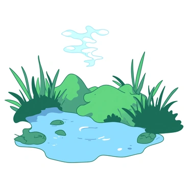 Delicate white wisps are floating gently above a tranquil bog that is surrounded by lush greenery. The bog's surface reflects the gentle ripples of the water below, creating a calm atmosphere. The wisps appear to shimmer slightly as they drift, enhancing the magical feel of the scene. The soft interplay of light and shadow adds depth to the surrounding plants and water, emphasizing the enchanting quality of the setting.
