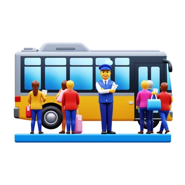 A metro bus driver wearing a crisp uniform is standing at the entrance of the bus. The driver has a friendly smile, welcoming passengers as they approach. The bus is a modern design, featuring large windows and a bright color scheme. Passengers of various ages are starting to board, some carrying bags and others holding tickets. The scene captures a bustling moment at a busy bus stop, with people interacting amicably.