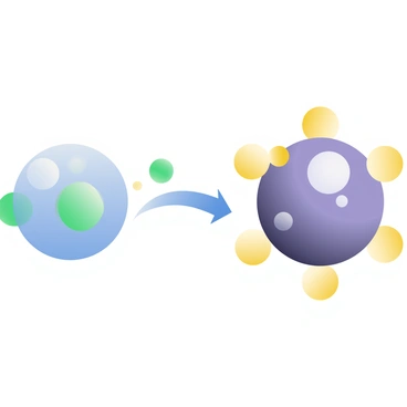 An illustration depicts a sodium atom on the left, represented as a large circle with a light blue color, surrounded by small green circles representing its electrons. A dynamic arrow moves from one of the green electrons towards a chlorine atom on the right, which appears as a larger purple circle encircled by several smaller yellow circles indicating its electrons. The environment is filled with soft gradients to enhance the visual flow, and the transfer process is highlighted by a swirling effect around the arrow, symbolizing movement and energy.