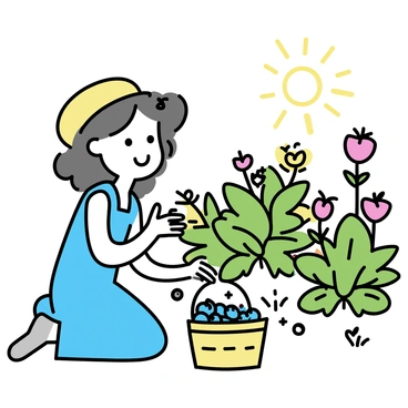 A young girl named Frances joyfully picking fresh fruits from a garden to make jam.