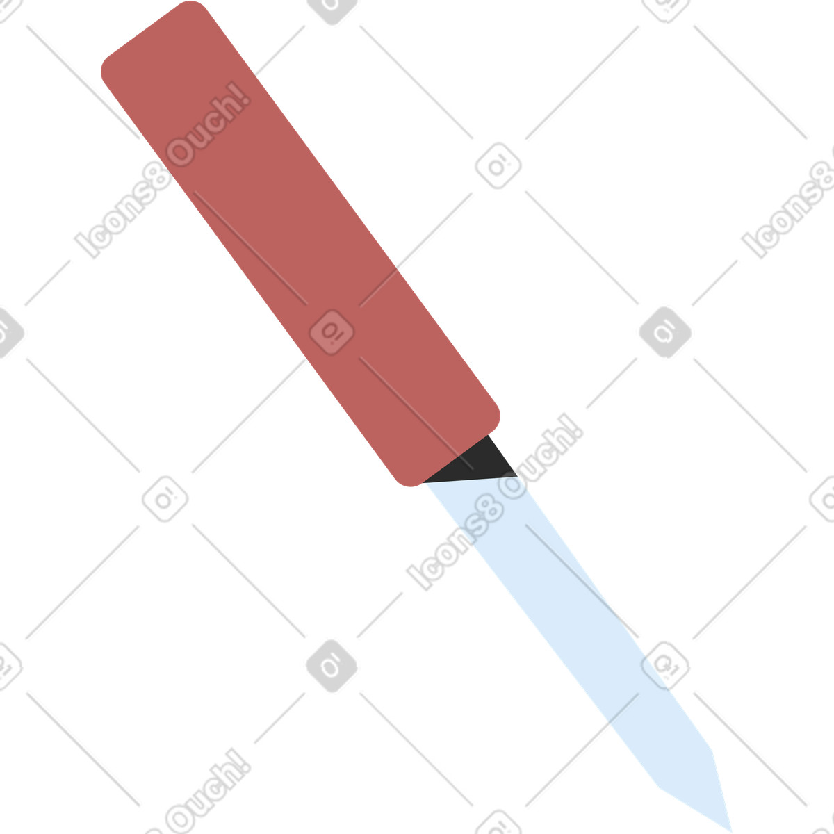 Brown sculptor knife illustrazione in stile Marginalia scarica in PNG, SVG
