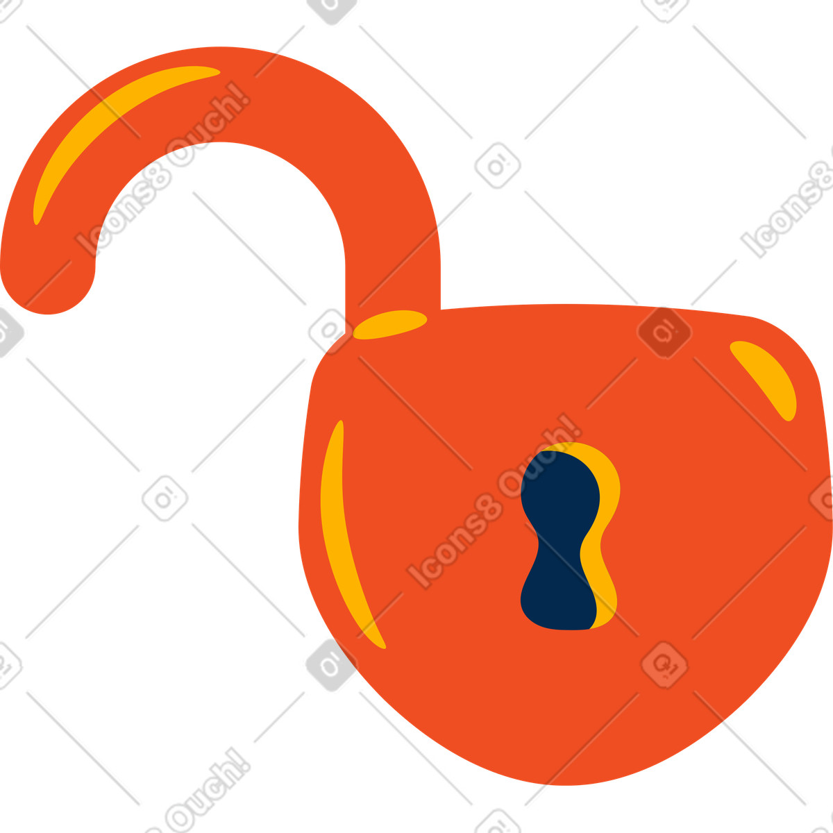 Lock illustration in Flame style download in PNG, SVG